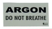 Halcyon - Autocollant ARGON "Do not breath" warning decal