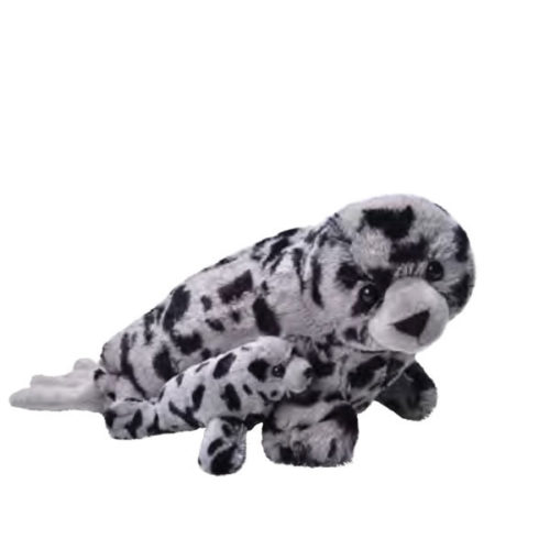 peluche mom & babies phoque moucheté wild republic 38cm