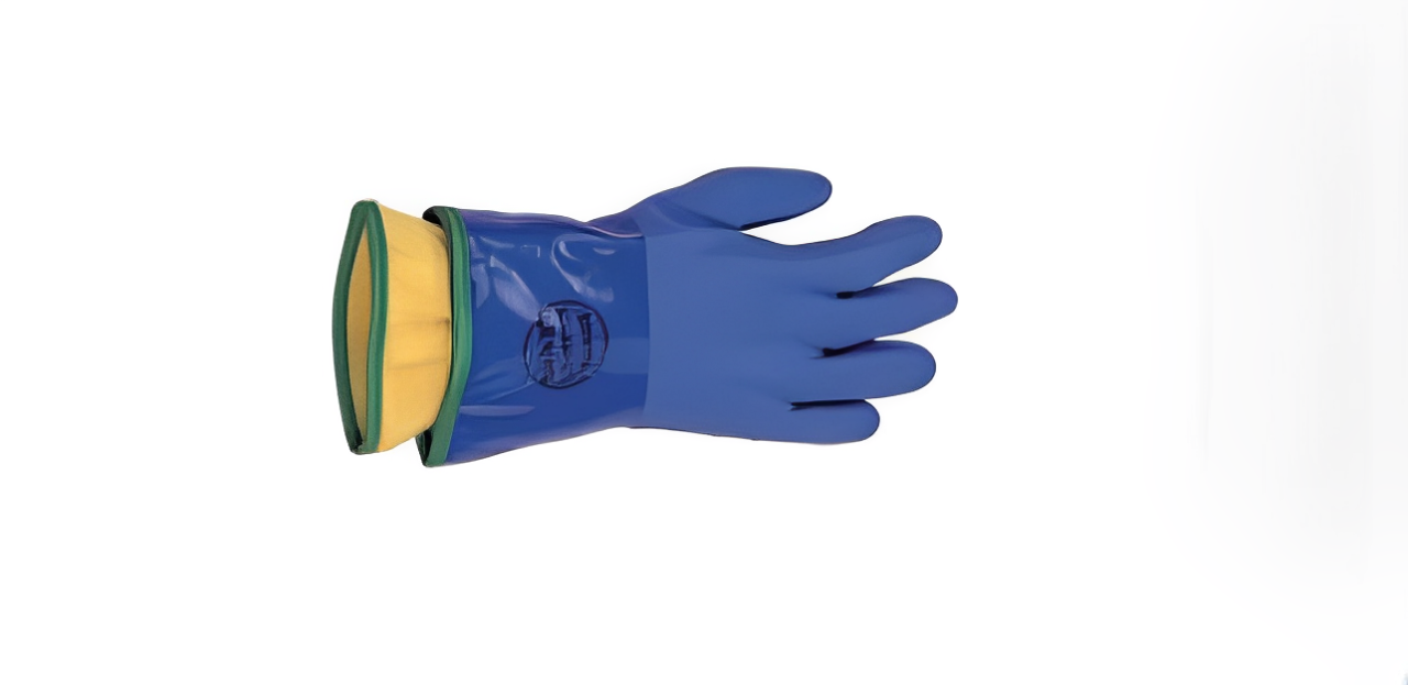 gants bleus pvc avec sous gants amovible