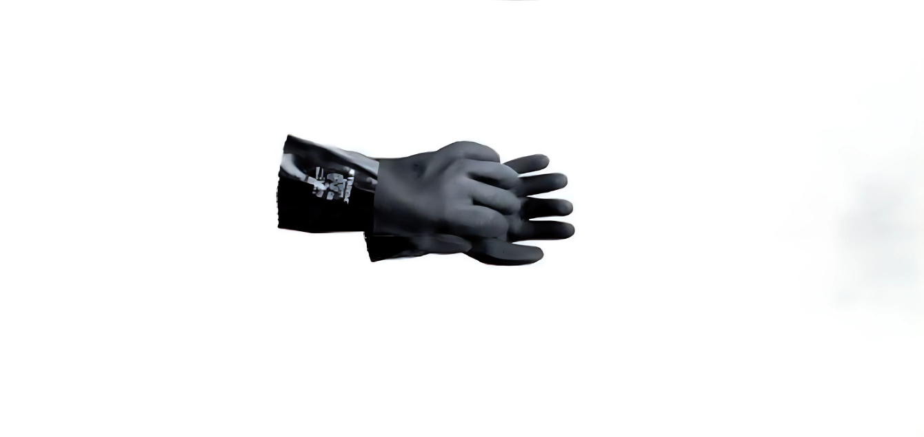 gants noirs pvc avec sous gants amovible acryliques