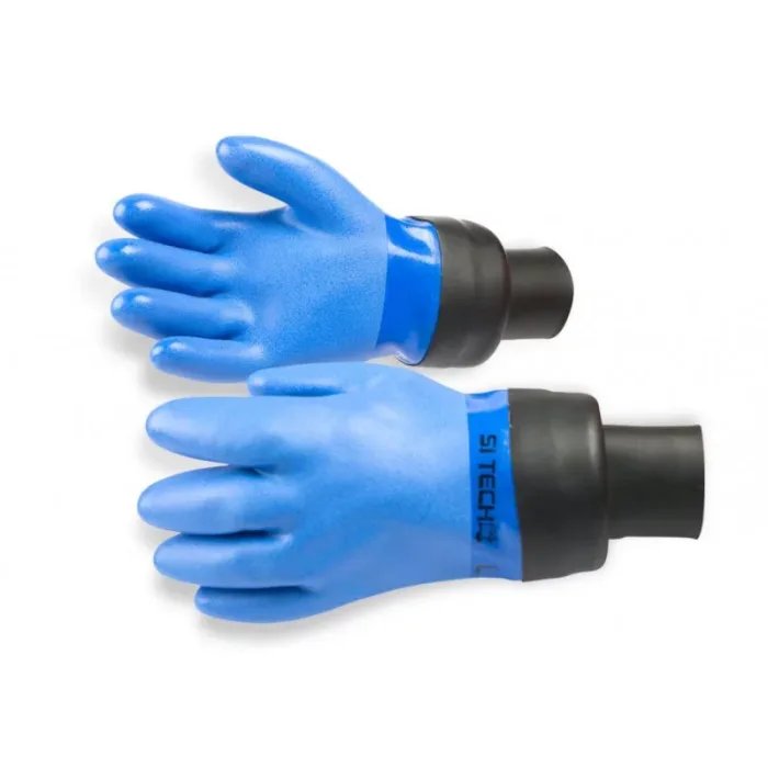 gants étanches bleus pvc avec sous gants amovible avec manchon de poignée en latex