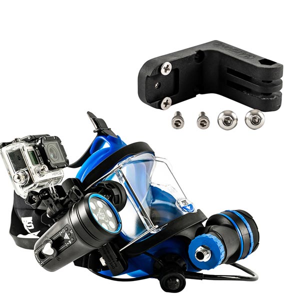 support combo ots gopro ajoutant ce composant à une glissière, vous pouvez monter une gopro et une lampe sur la même glissière. ce support combo accepte les pinces pour lampe (920018 000) ou le support sola (920043 000). gopro non incluse. coude gopro à 90° non inclus (nécessaire pour orienter la caméra vers l'avant).