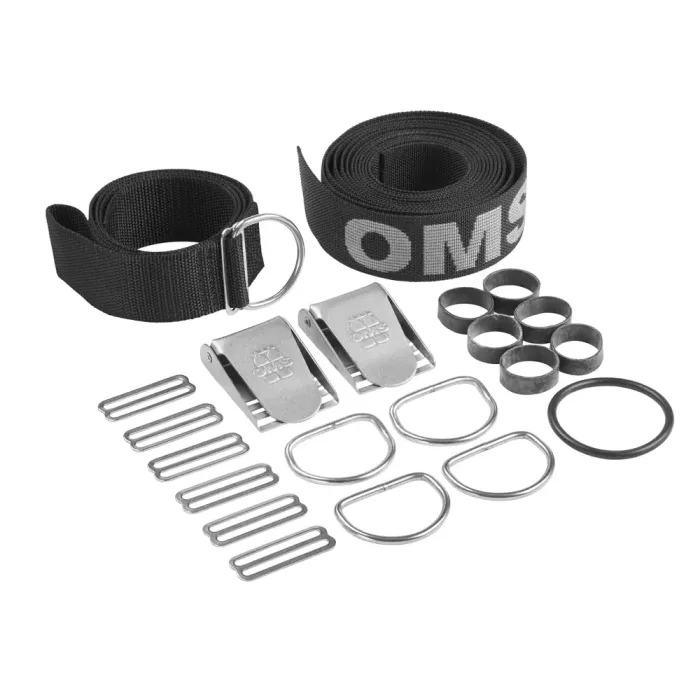 sangle (noire/grise) harnais dir, avec accessoires en inox et la sangle sous cutale oms