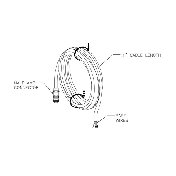 adaptateur ots, connecteur amp 4m vers fils nus.