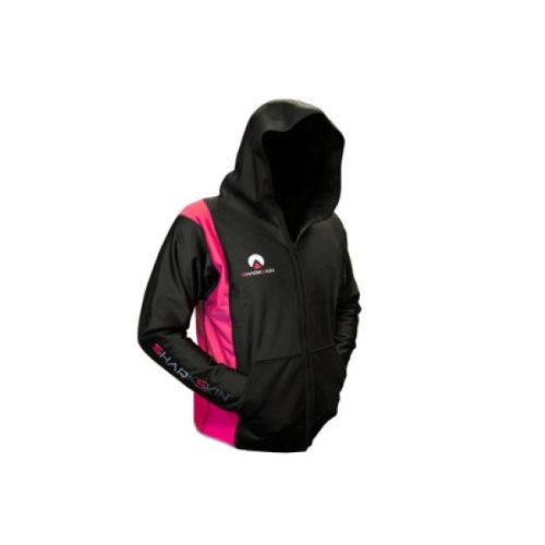 veste outdoor avec capuche sharkskin chillproof noir/rose femme