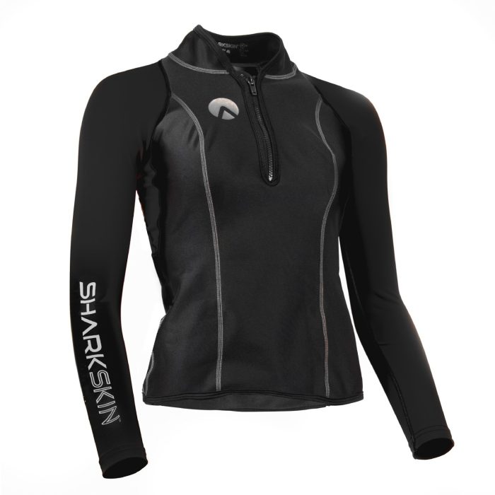 haut manches longues sharkskin performance wear demi zip noir femme
