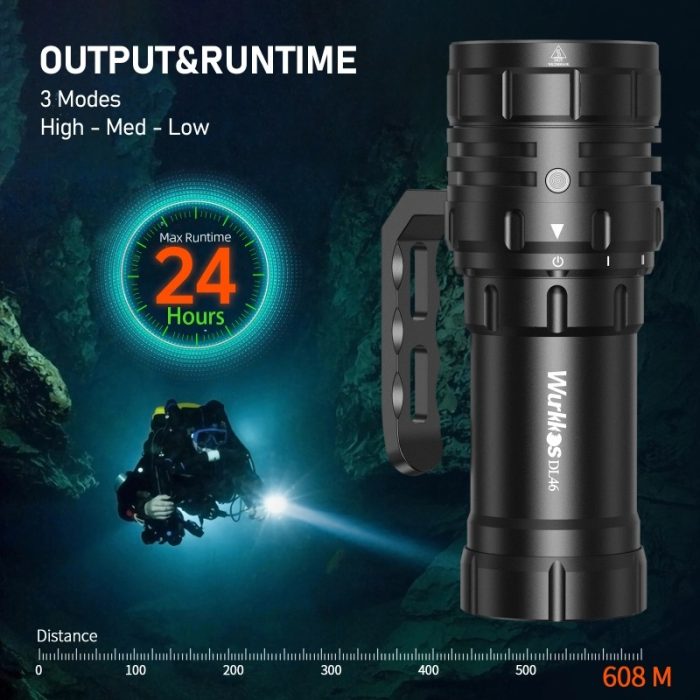 wurkkos lampe de plongée dl46