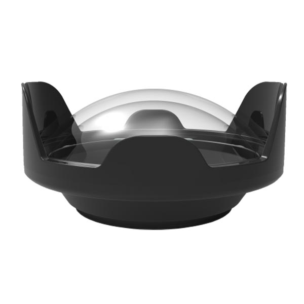 dôme grand angle 180mm en verre optique marelux avec capuchon arrière et étui