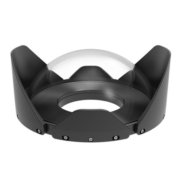 dôme fisheye 230mm ii en verre optique marelux avec capuchon arrière et étui