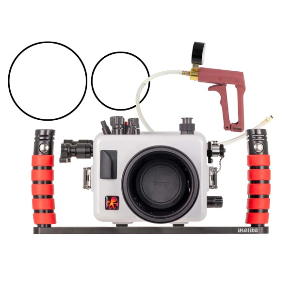 kit deluxe caisson ikelite canon eos r10 avec poignées & vide