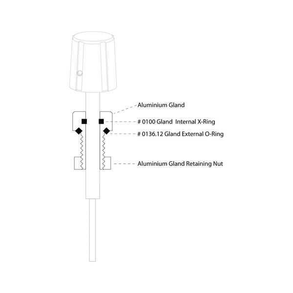 gland de commande ikelite aluminium