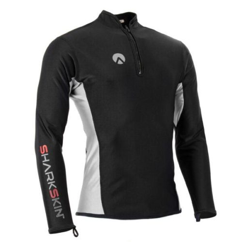 manche longue chillproof sharkskin demi zip noir homme