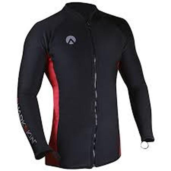 manche longue zip noir/rouge sharkskin
