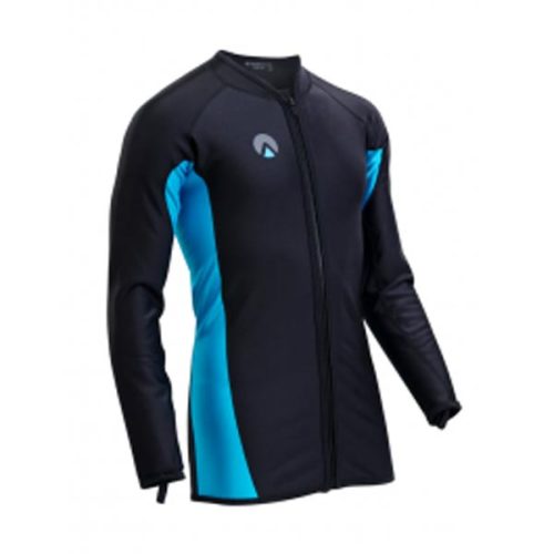 manche longue zip homme noir/bleu sharkskin