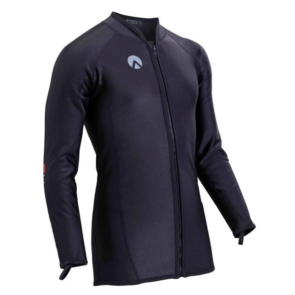 manche longue zip noir/noir femme sharkskin