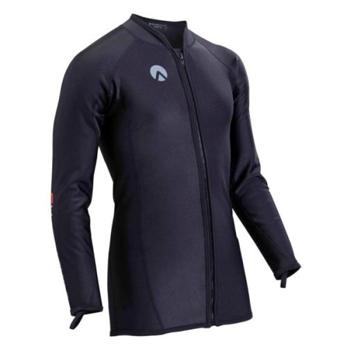 manche longue zip noir/noir homme sharkskin