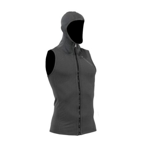 haut sans manche t2 avec cagoule et zip sharkskin femme