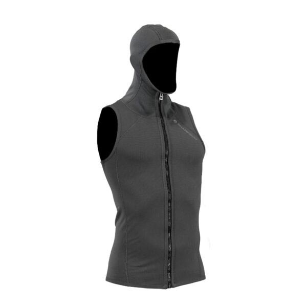 haut sans manche t2 avec cagoule et zip sharkskin homme