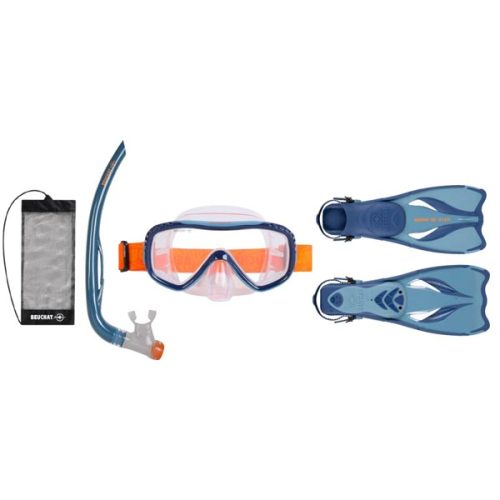set pmt beuchat oceo – palmes + masque + tuba purge spring blue