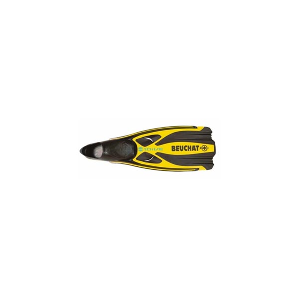palmes beuchat 1dive chaussantes – jaune plongée