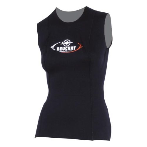 gilet beuchat femme – 2,5 mm refendu titanium – noir