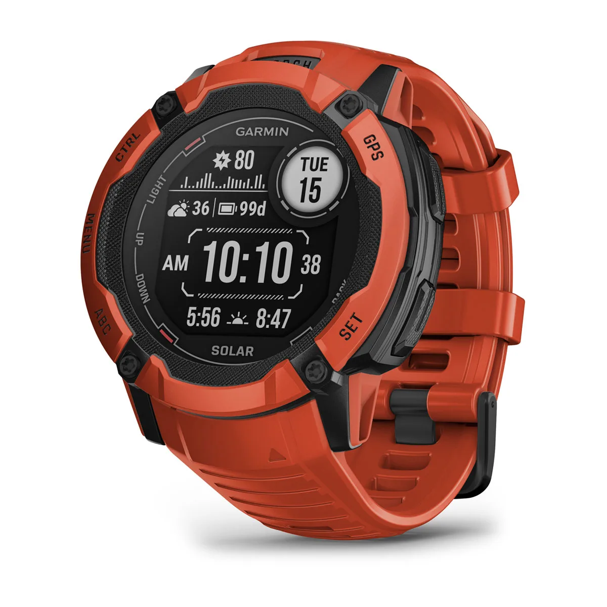 montre gps garmin instinct 2x solar rouge