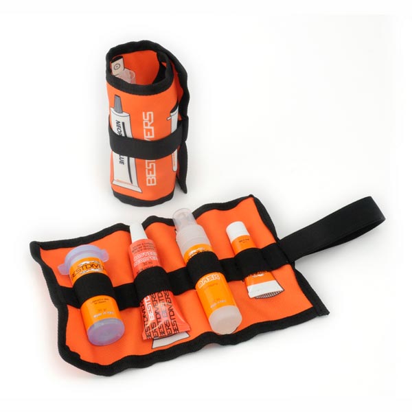 kit produits d’entretien bestdivers (antibuée, colle néoprène, paraffine, graisse silicone)