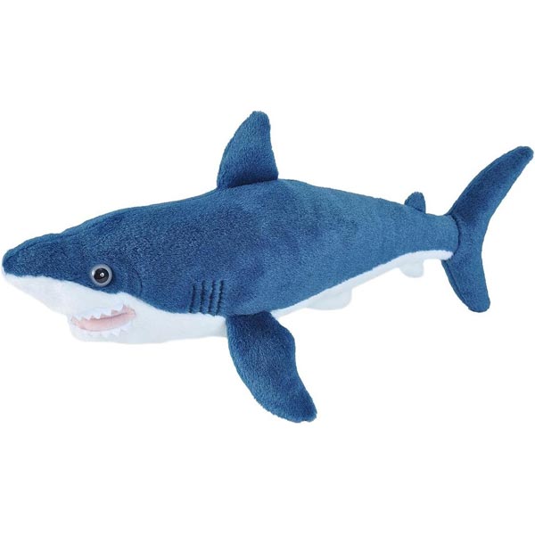 peluche wild republic cuddlekins medium — requin bleu