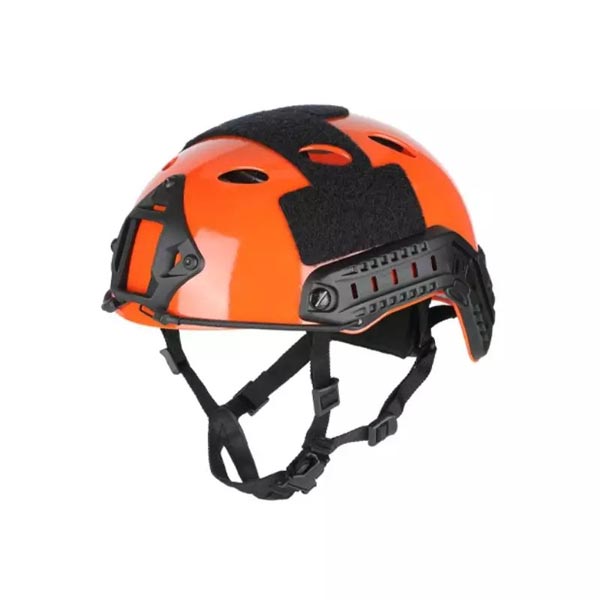casque de plongée technique orange brillant avec deux supports pour lampe xl bigblue